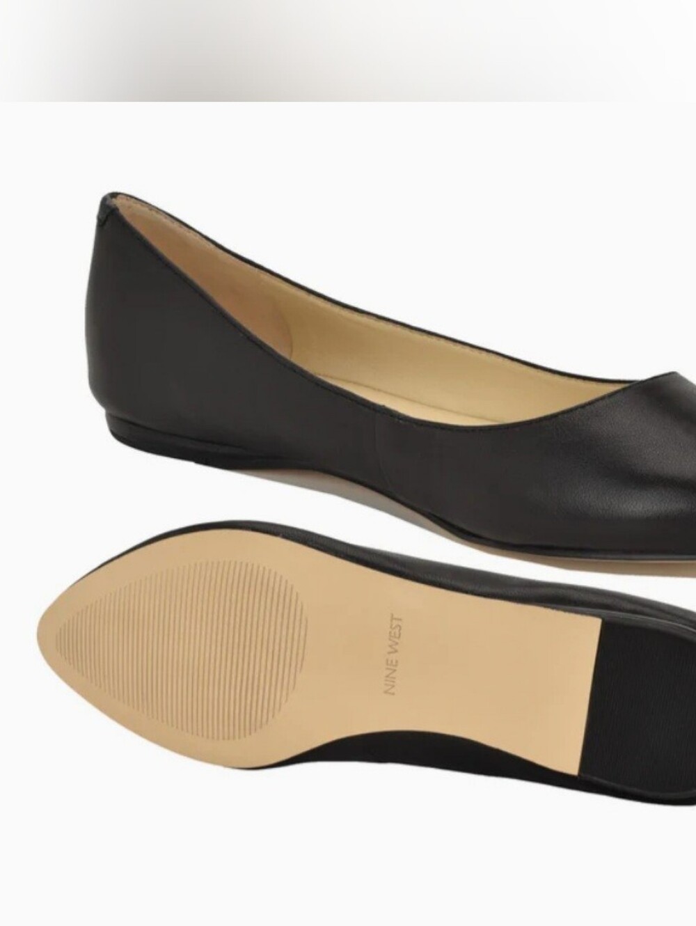 Nine West | Black Leather Ballet Flats | 7.5 - Picture 2 of 6